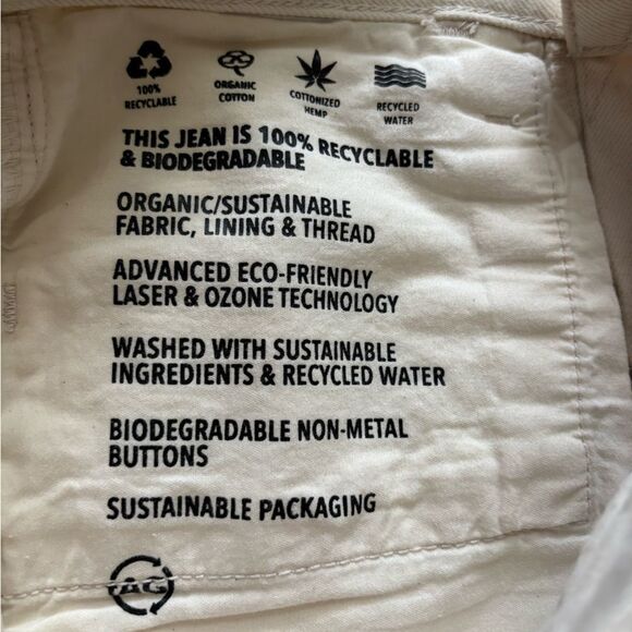 AG Adriano Goldschmied Jeans The Jean of Tomorrow Cream Size 29 Missing Button - Picture 7 of 9